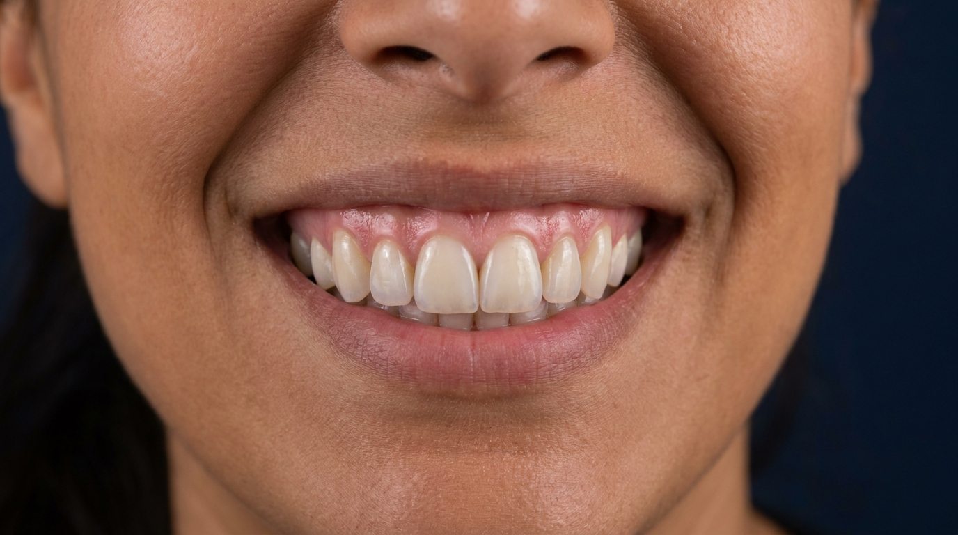 After: eight porcelain veneers