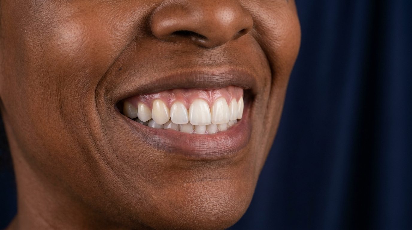 After: whitening and two veneers